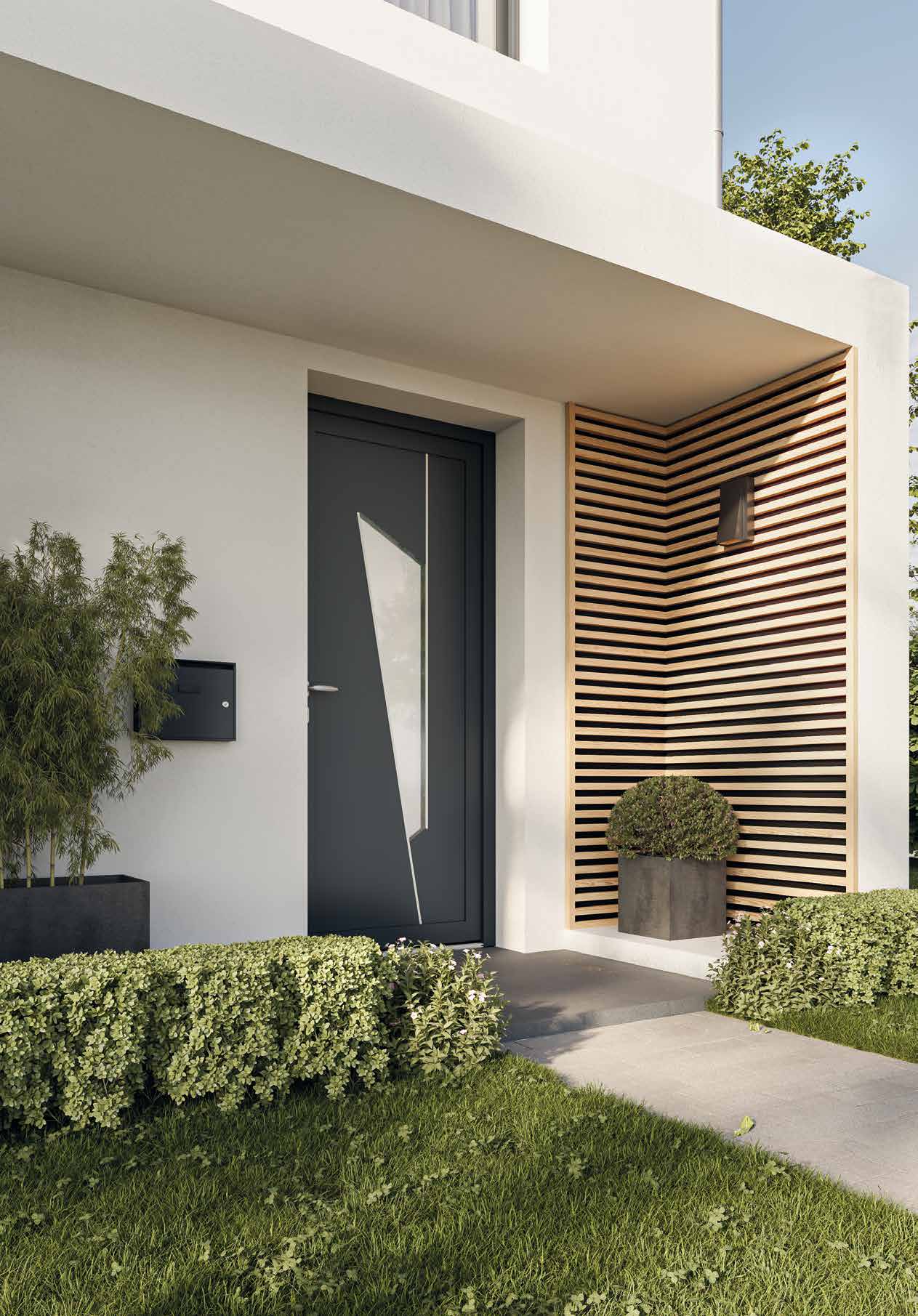 Porte blindée moderne anthracite